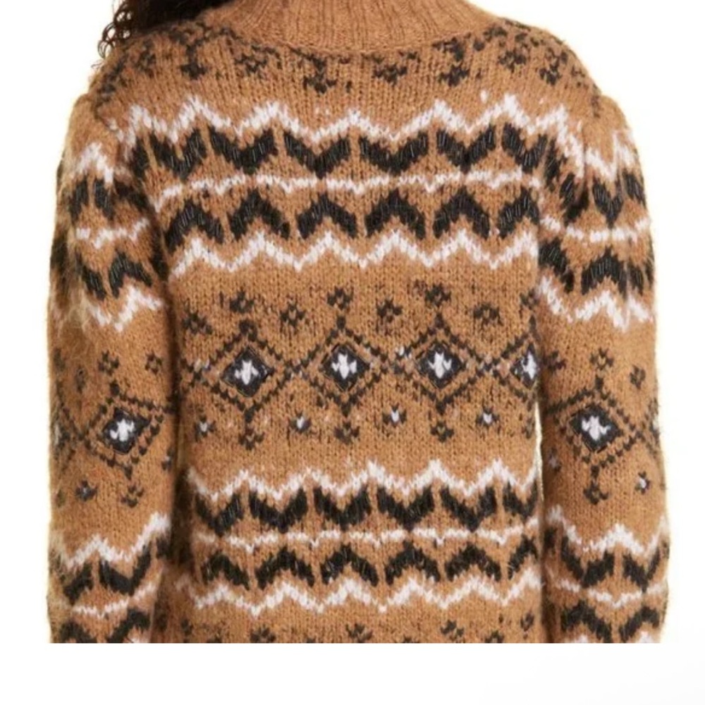 Veronica Beard Brown Patterned Turtleneck Sweater - image 2